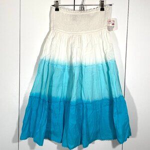 Arizona Jean Co Womens X-Large 16 Skirt Tiered Boho Tie Dye Midi Peasant Smocked